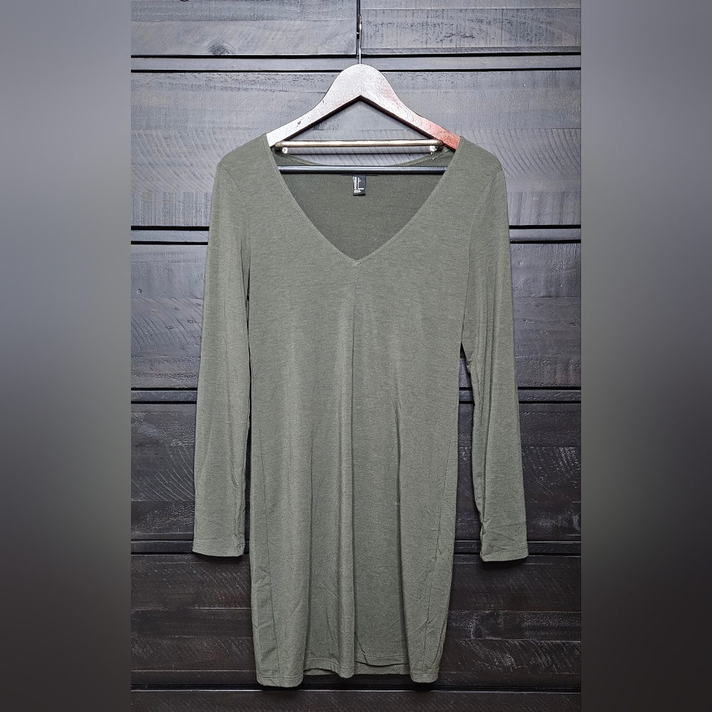 Olive Green Long Sleeve Dress
